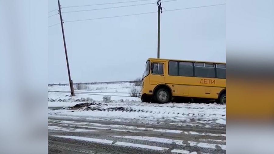 В Ярославской области школьный автобус вылетел в кювет