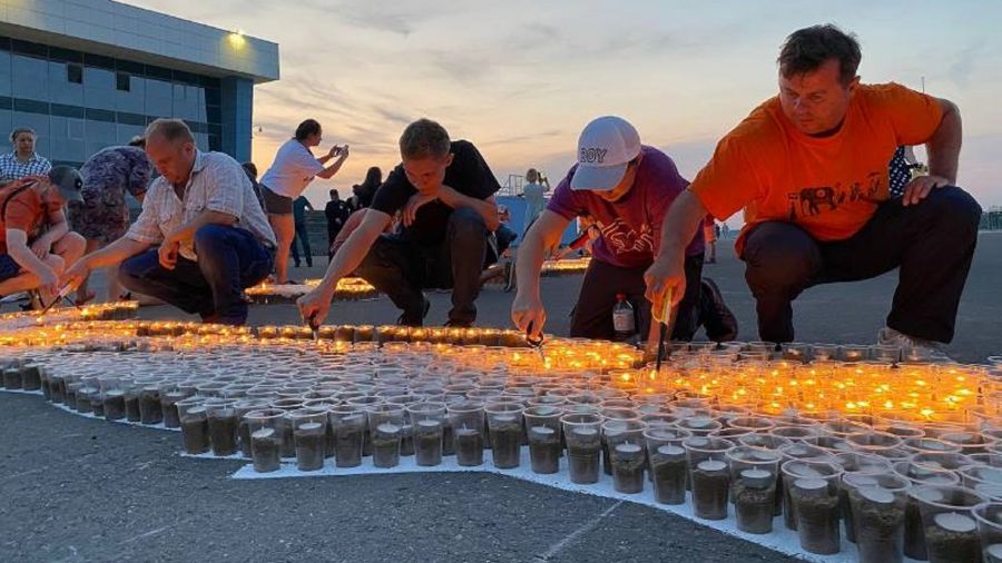 В Рыбинске появится изображение памятника генерала Батова, созданное из шести тысяч свечей