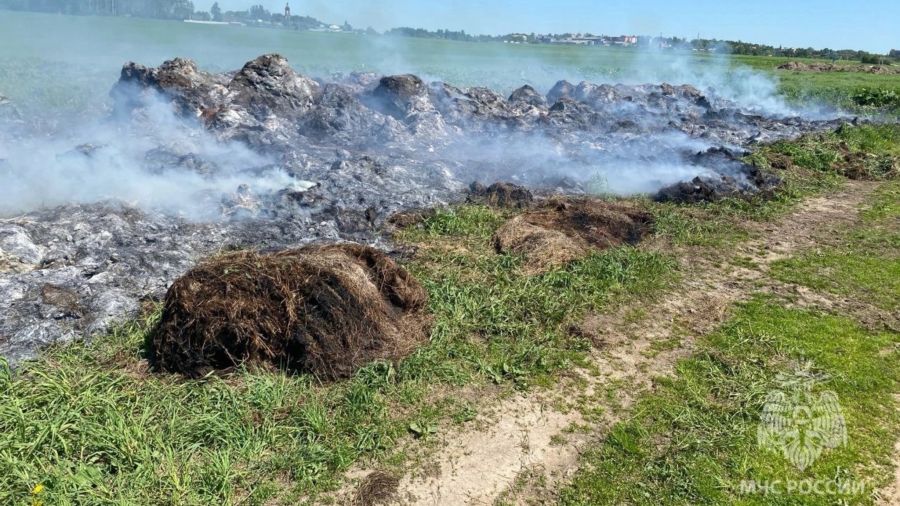 В деревне под Ярославлем горело сено