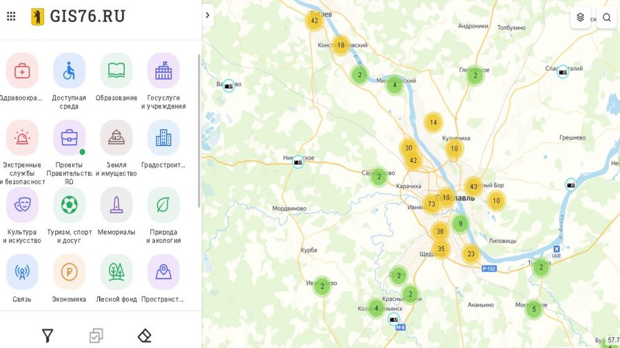 Общественные территории региона отражены на портале ГИС-76
