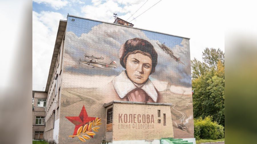Ярославскую школу украсил мурал с портретом Елены Колесовой